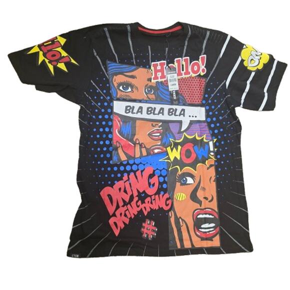 Contender Pop Art Comic Tee – “Hello! Wow!” Graphic (L) - Picture 1 of 4